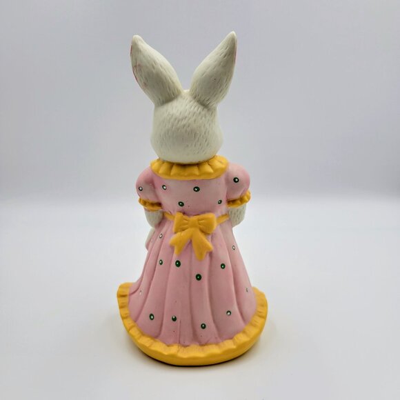 Easter Bunny Figurine Rabbit Girl Female Flowers Dress Read - Picture 4 of 10
